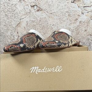 Madewell Snakeskin Pattern Mules - Brown and Black size 6.5   S85